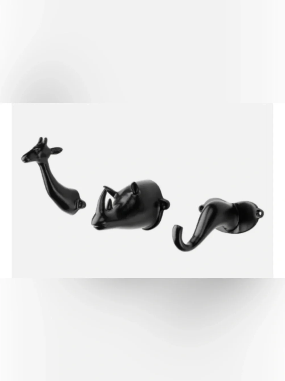 IKEA KLYPA safari animal wall hooks-3 total NEW NWT rhino giraffe elephant
